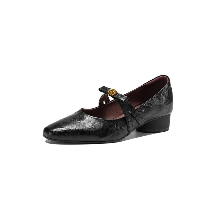 Milano Buckle Leather Flats