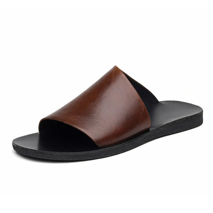 Leather Slide Sandals