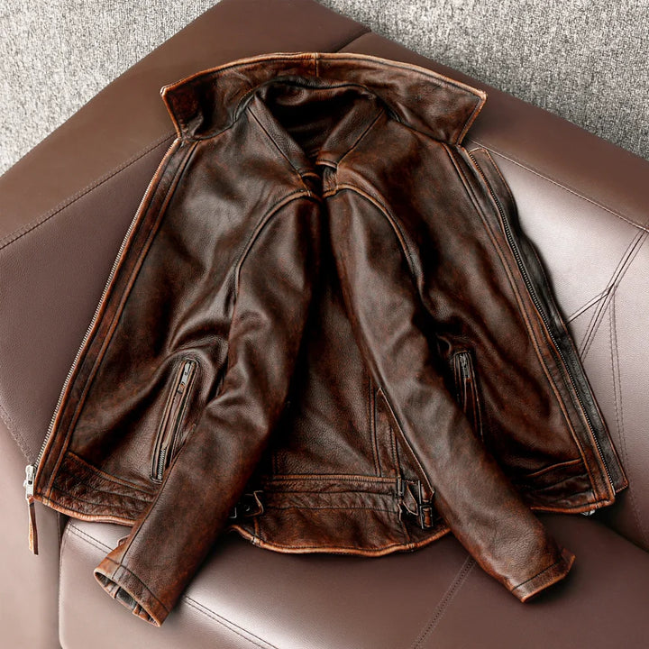 Vintage Cowhide Biker Jacket