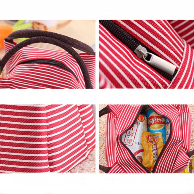 Striped Insulated Lunch Tote