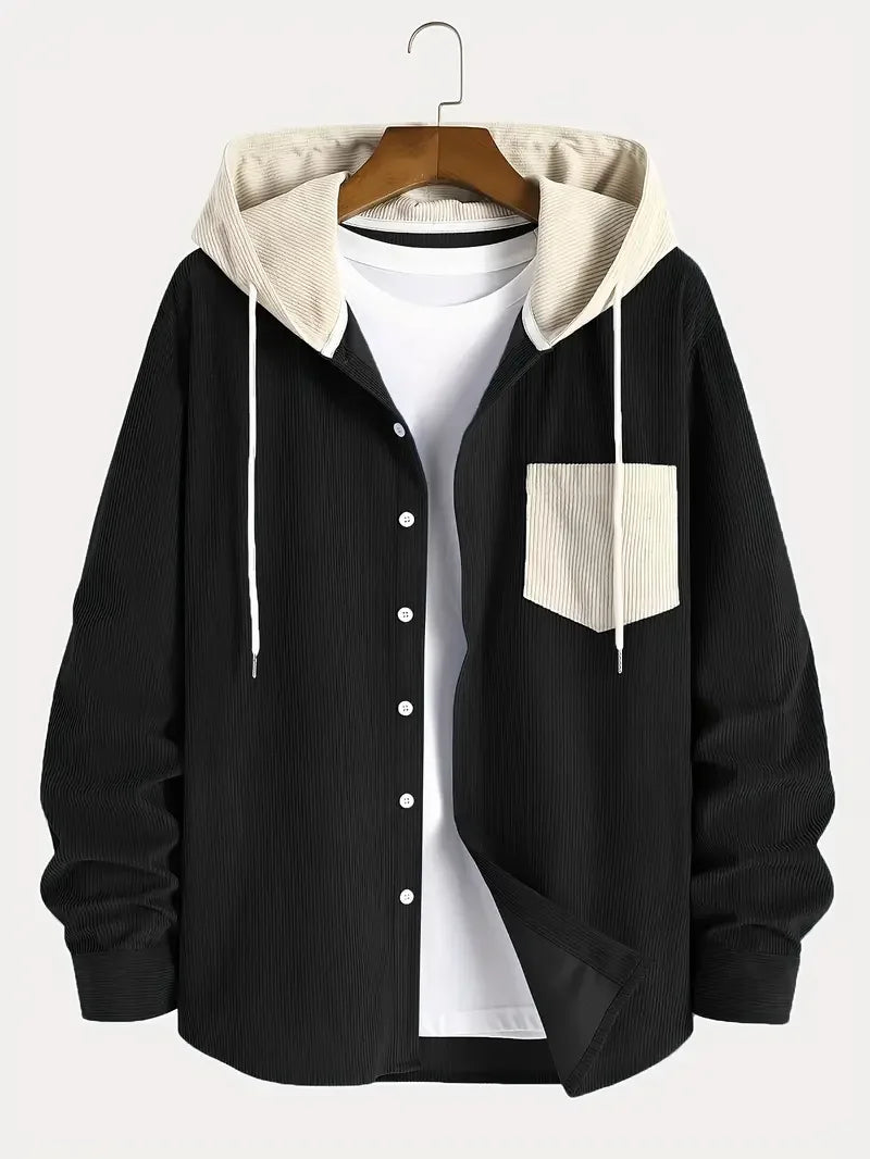 Men's Corduroy Shacket - Hooded Casual Jacket