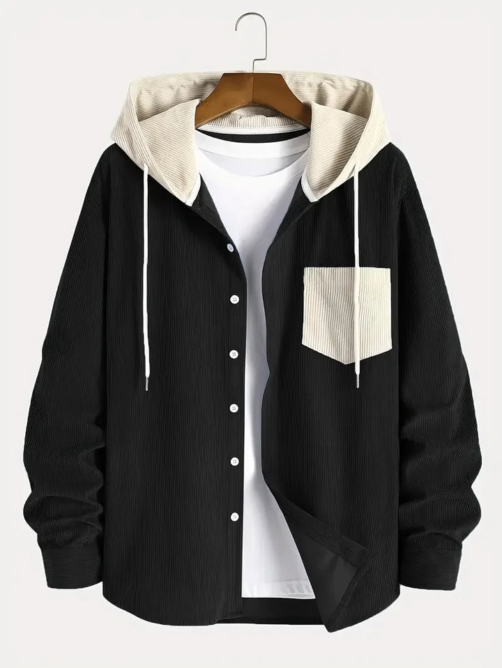 Men's Corduroy Shacket - Hooded Casual Jacket