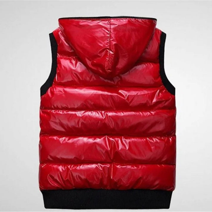 Shiny Hooded Puffer Vest