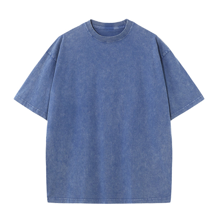 Veritano Men's Cotton Distressed Drop Shoulder T-Shirt