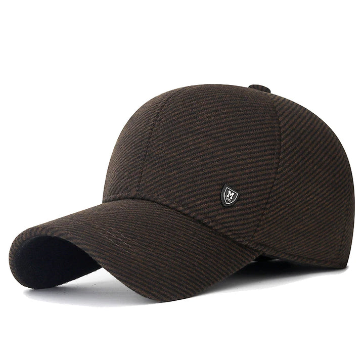 Men's Winter Baseball Cap with Ear Flaps - Adjustable Fit