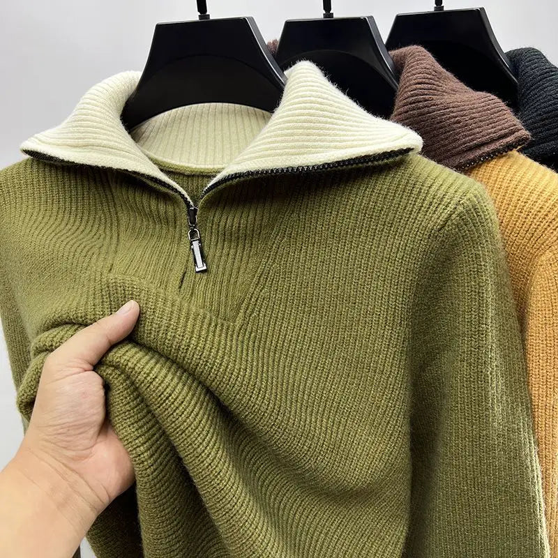 Men's Premium Half-Zip Knit Sweater