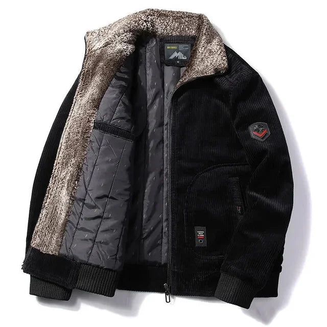 Men's Corduroy Fur Collar Jacket