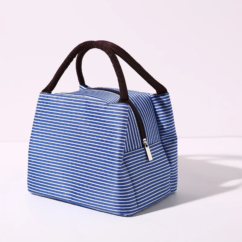 Striped Insulated Lunch Tote