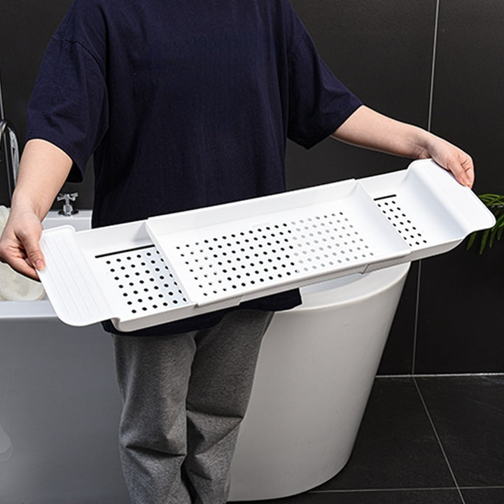 Extendable Bamboo Bathtub Shelf