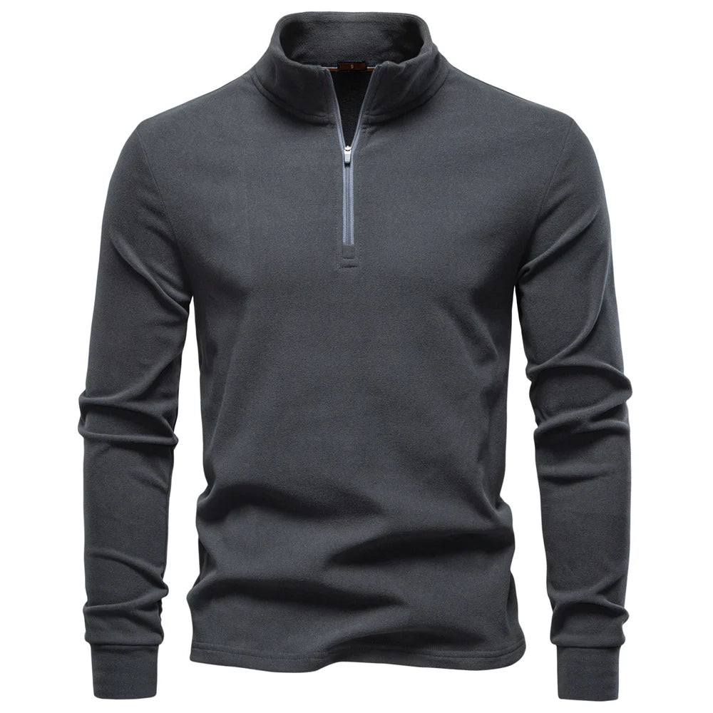 Men's Quarter Zip Sweatshirt - Fleece Mock Neck Pullover