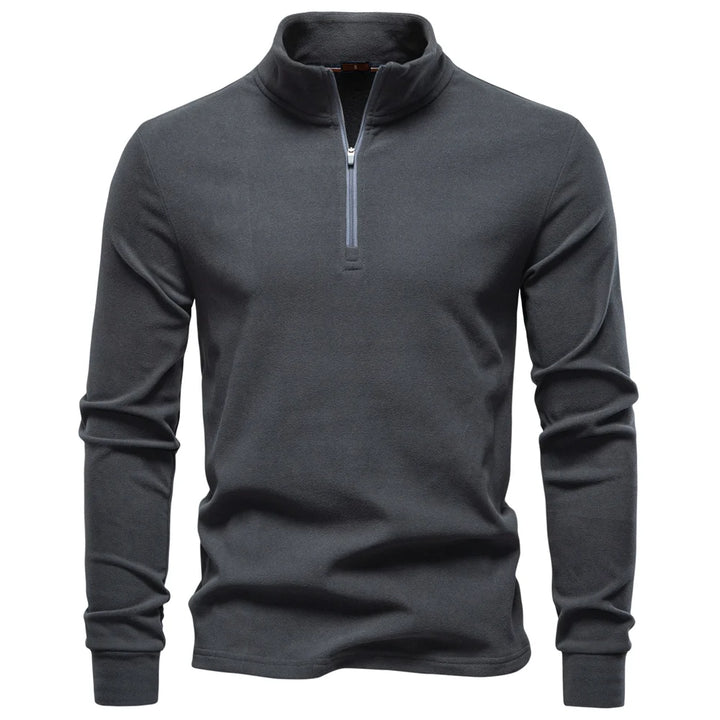 Men's Quarter Zip Sweatshirt - Fleece Mock Neck Pullover