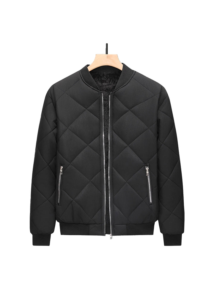 Men's Winter Bomber Jacket - Quilted Fleece Lined Jacket