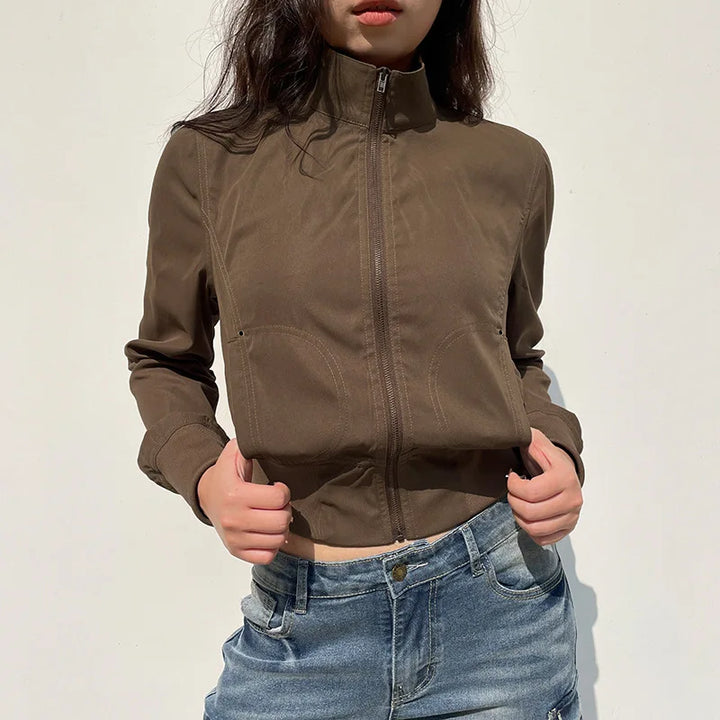 Cropped Utility Zip Jacket