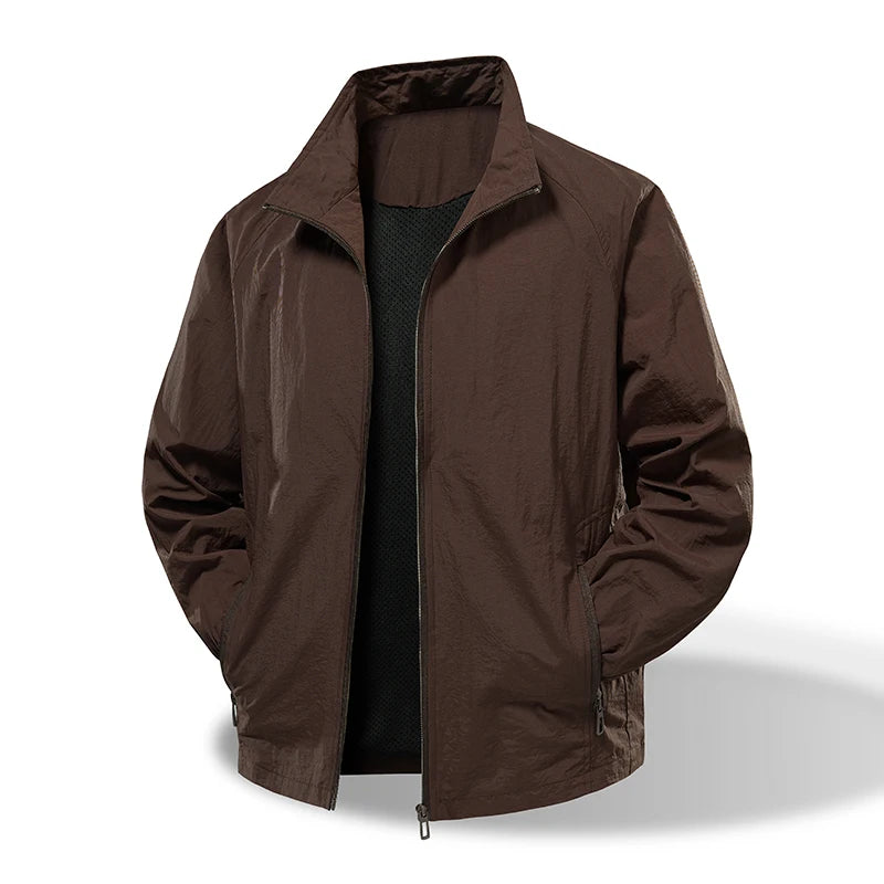 Men's Lightweight Windbreaker - Stand Collar Work Jacket