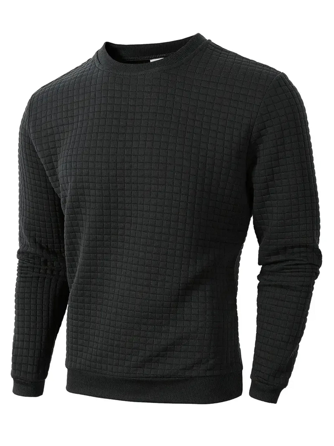 Luxiron Men's Crew Neck Jacquard Sweater