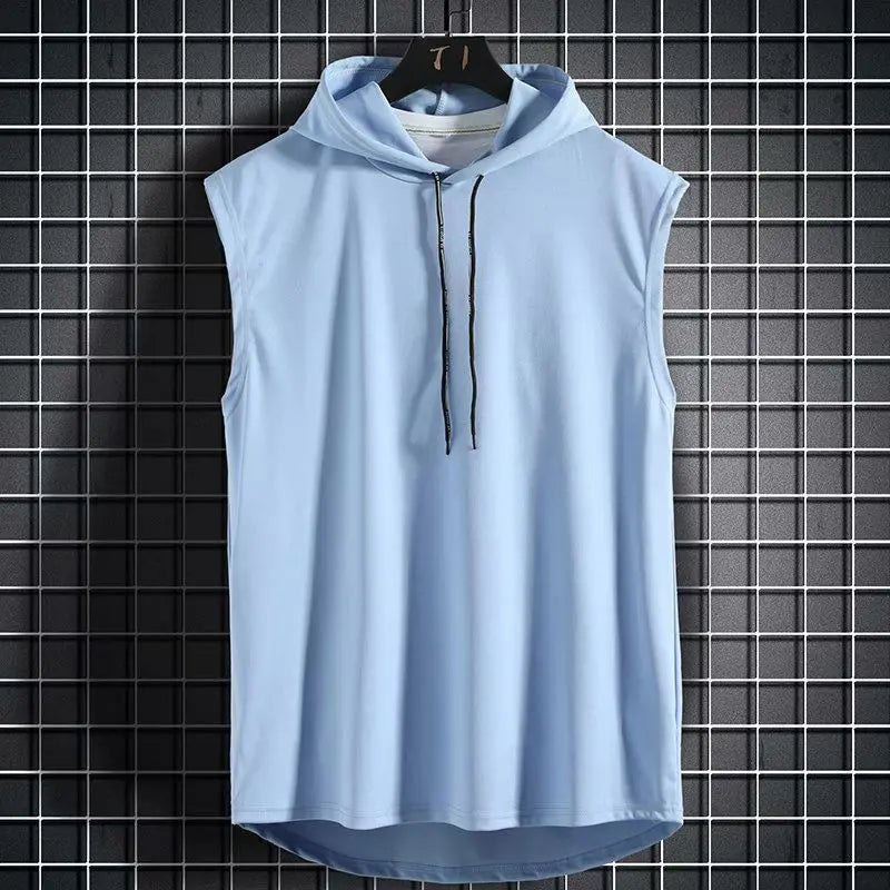 Nyxvor Athletic Hooded Sleeveless Training Shirt for Men