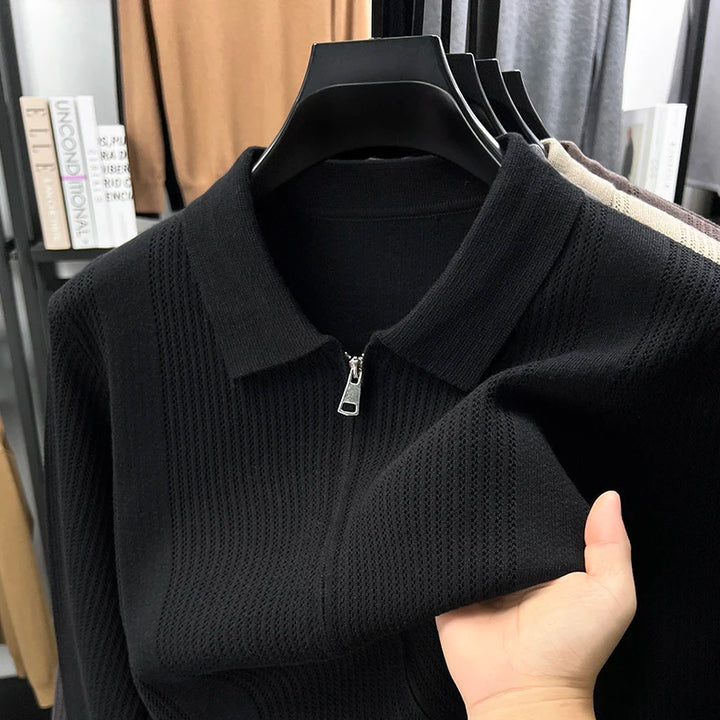Men's Knit Cardigan Polo