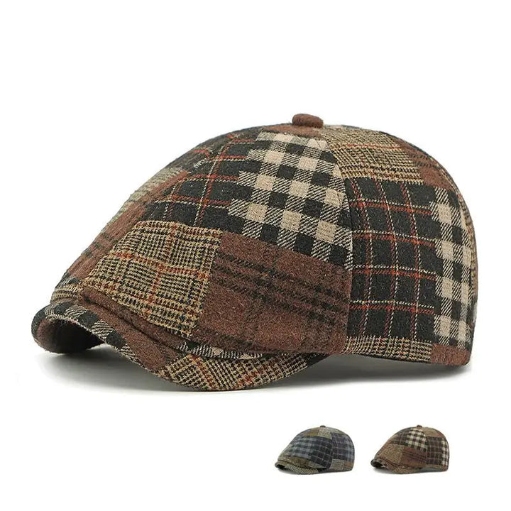 Vintage Patchwork Tweed Cap