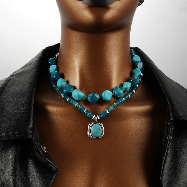 Boho Stone Necklace Set