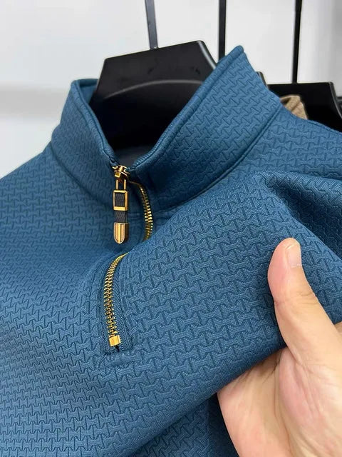 Men's Zippered Plush Sweater