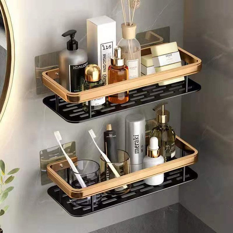 No-Drill Bathroom Corner Shelf