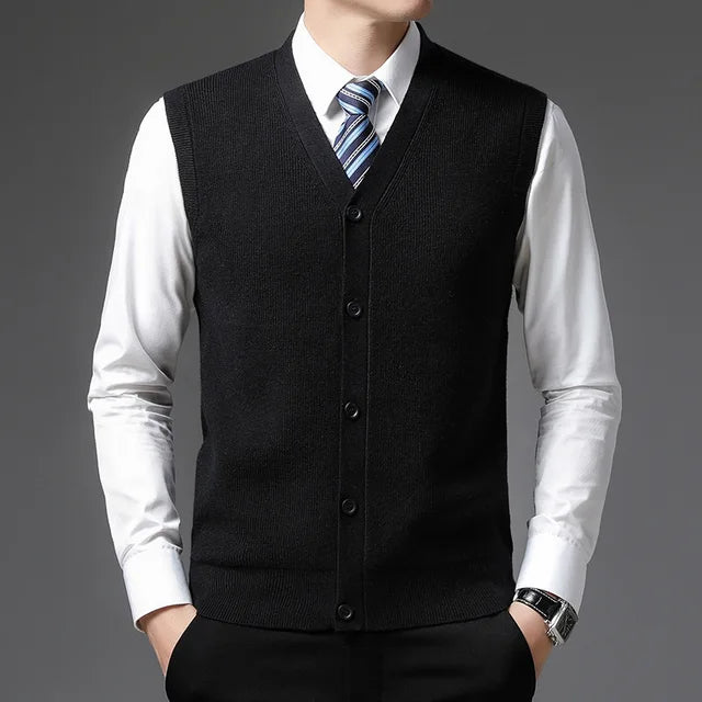 Solid Wool Knit Vest