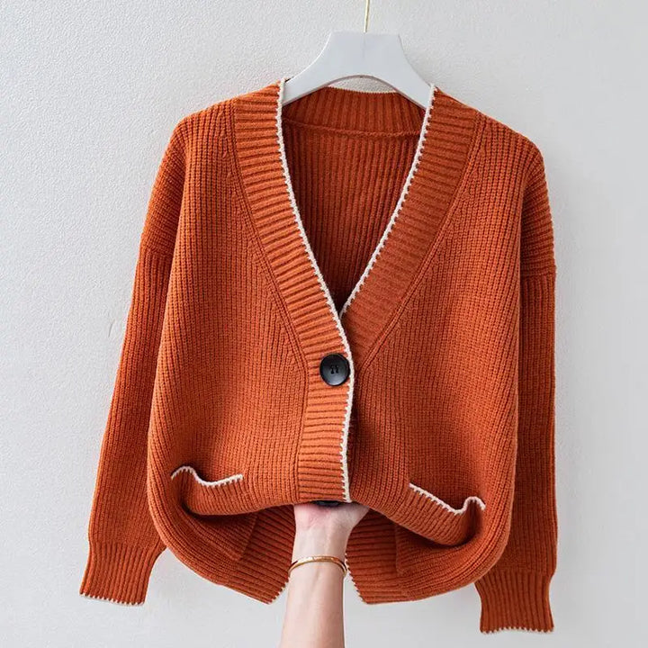 Rust Knit Oversized Cardigan