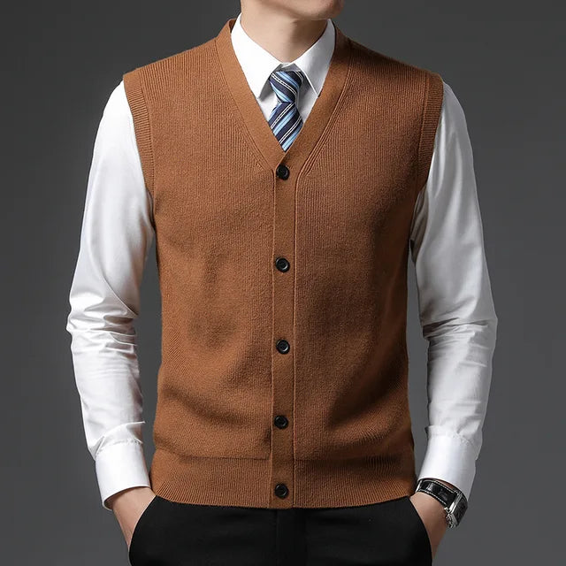 Solid Wool Knit Vest