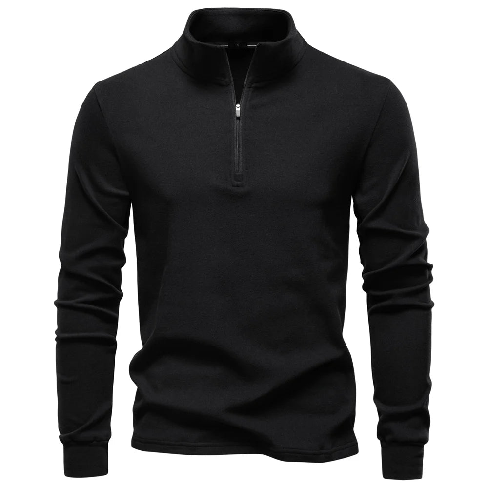 Men's Quarter Zip Sweatshirt - Fleece Mock Neck Pullover