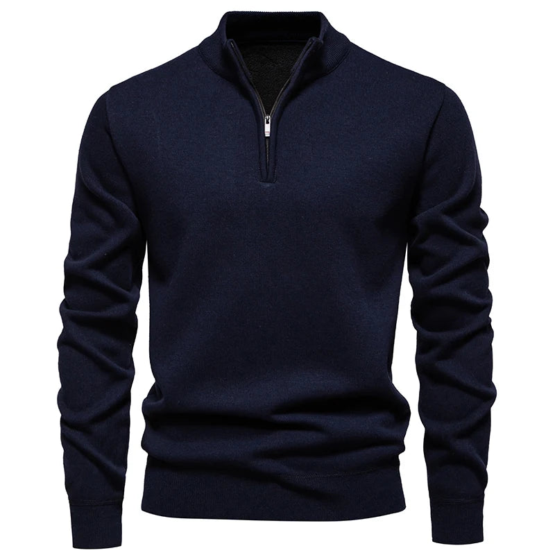 Men's Half-Zip Sweater - Business Casual Knit Pullover