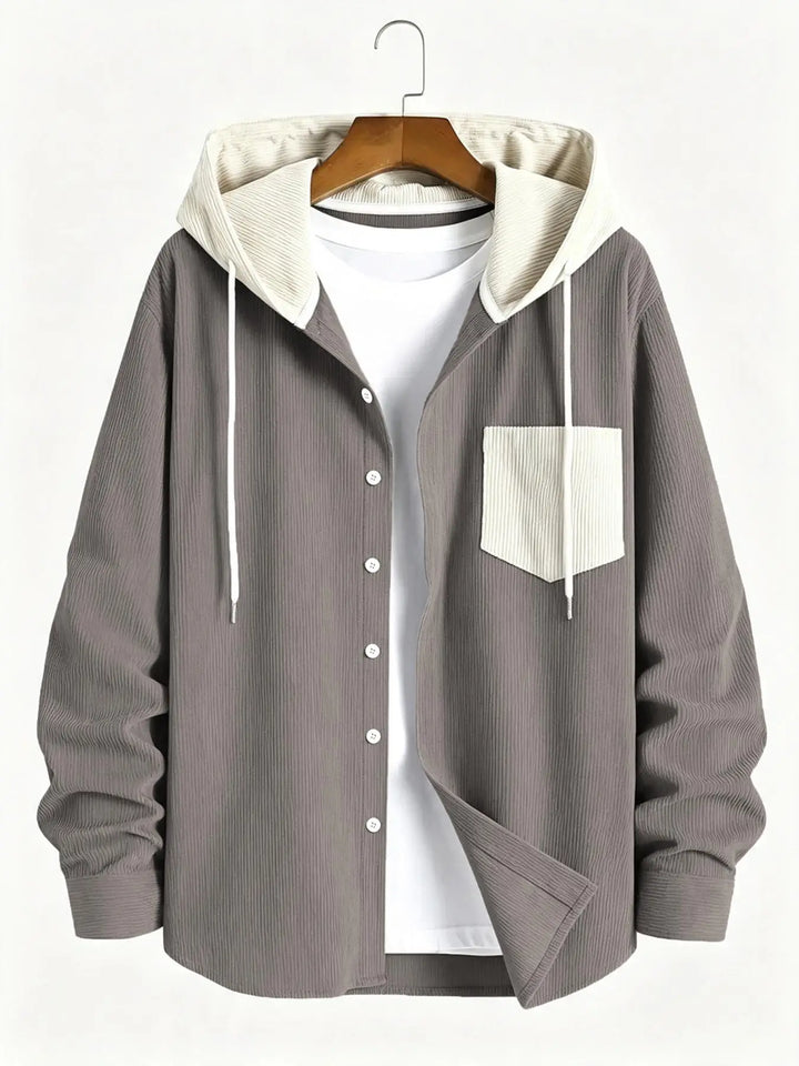 Men's Corduroy Shacket - Hooded Casual Jacket
