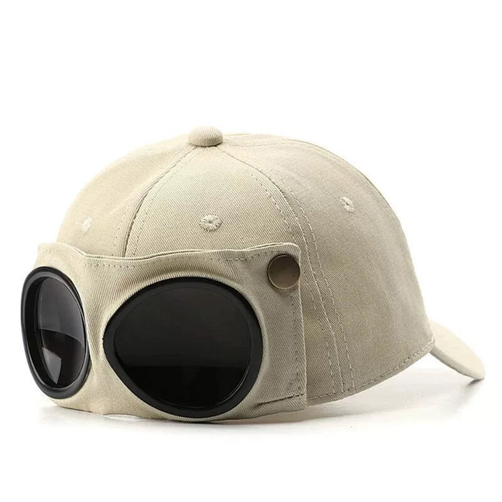 Solar Aviator Baseball Cap - Detachable Sunglasses