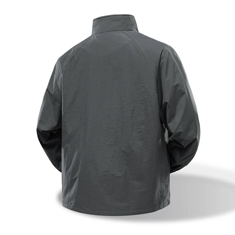 Men's Lightweight Windbreaker - Stand Collar Work Jacket