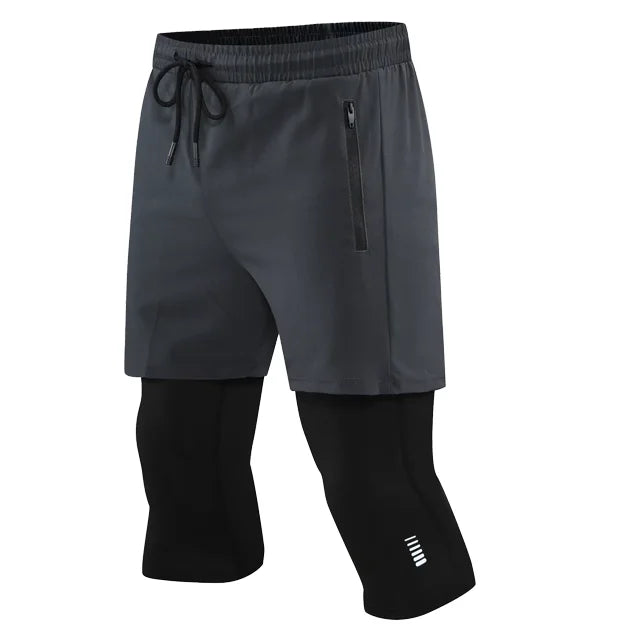 Men's 2-in-1 Compression Shorts - Running Workout Shorts