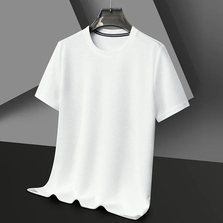 Lumiér Men's Waffle Round Neck Short Sleeve T-shirt