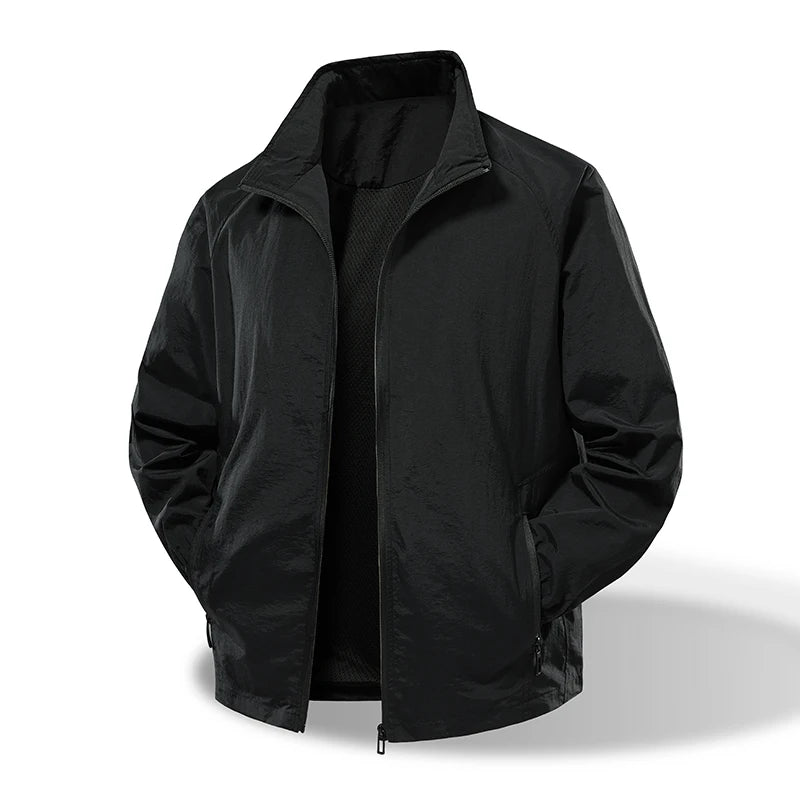 Men's Lightweight Windbreaker - Stand Collar Work Jacket