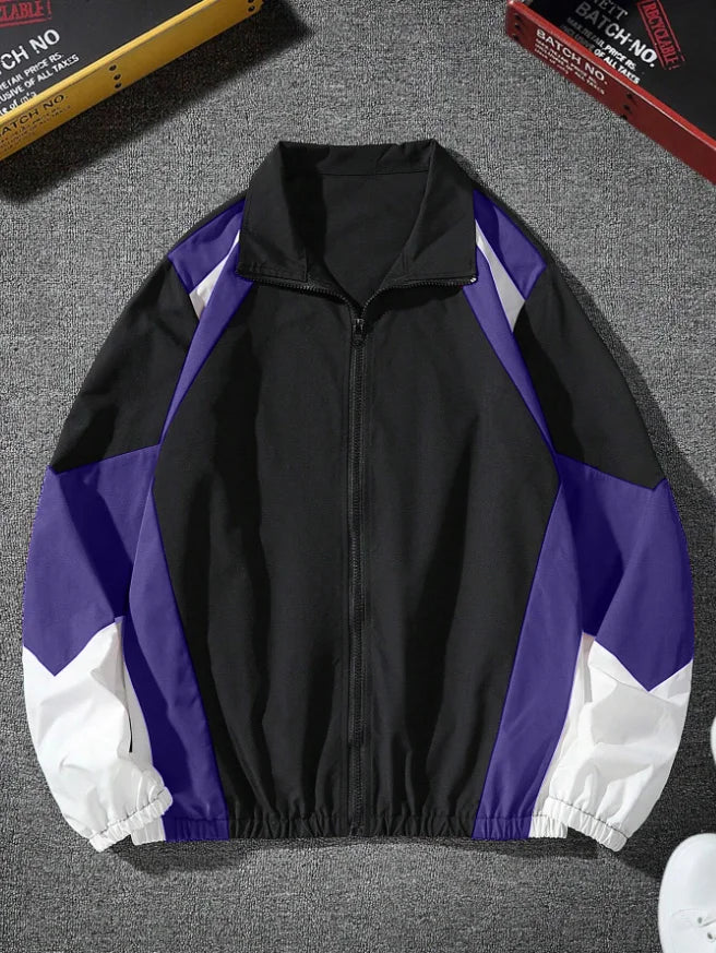 Men's Lightweight Windbreaker Jacket - Full Zip Color-Block Jacket