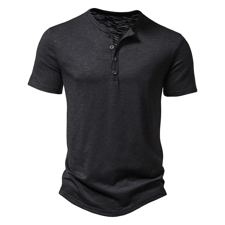 Veridian Men's Henley Collar Short Sleeve Casual T-Shirt