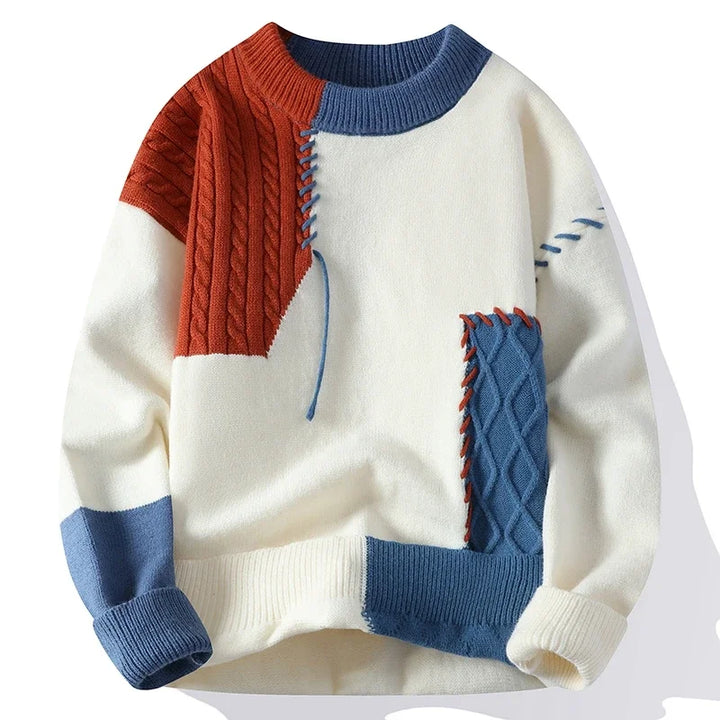 Patchwork Knit Sweater