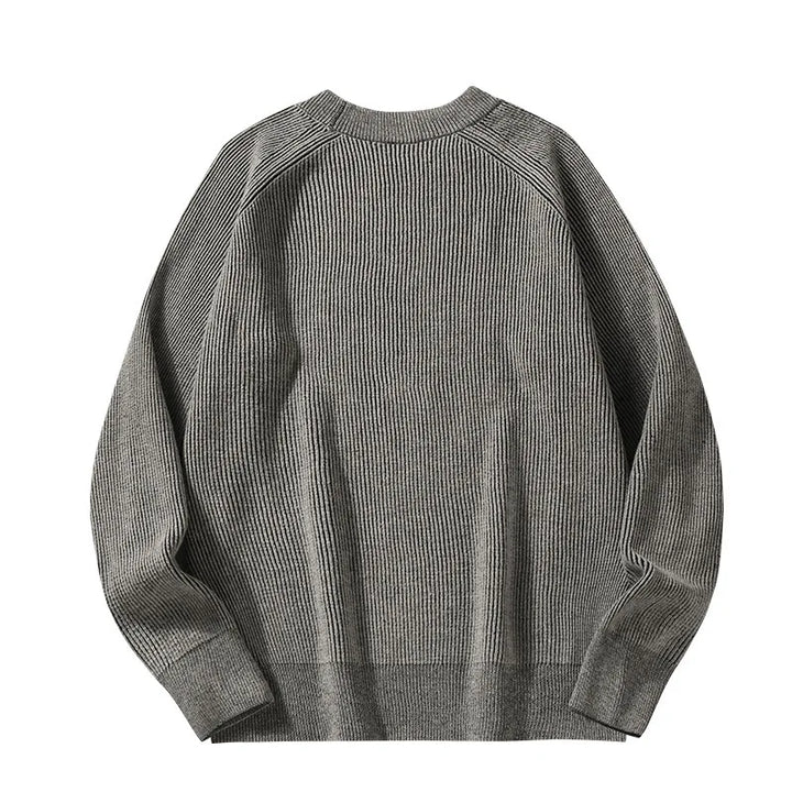 Men's Round Neck Pullover Sweater - Raglan Sleeve Knit Sweater