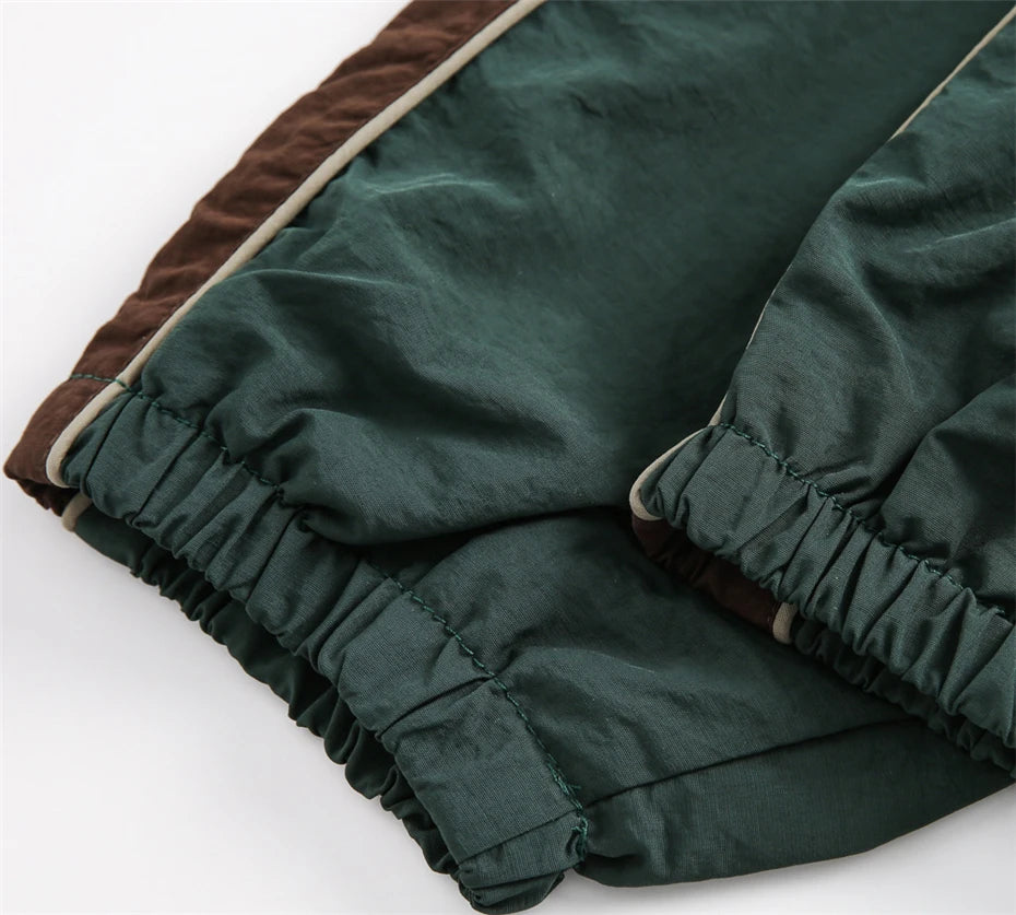 Men's Patchwork Windbreaker Jacket - Oversized Streetwear Jacket