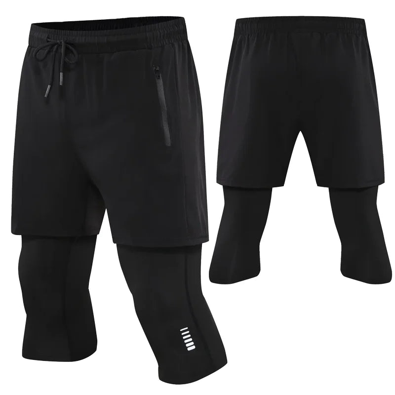 Men's 2-in-1 Compression Shorts - Running Workout Shorts