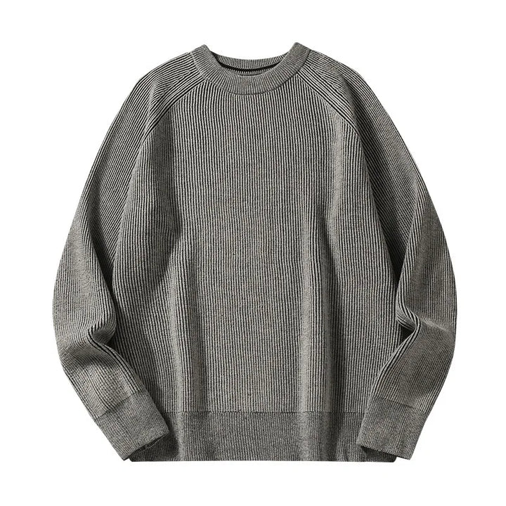 Men's Round Neck Pullover Sweater - Raglan Sleeve Knit Sweater