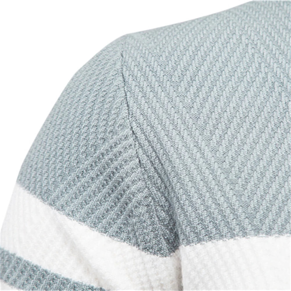 Men's Striped Crew Neck Sweater - Slim Fit Pullover