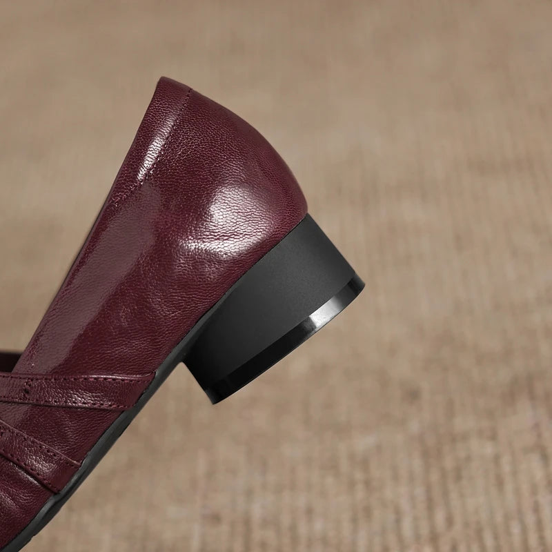 Milano Buckle Leather Flats