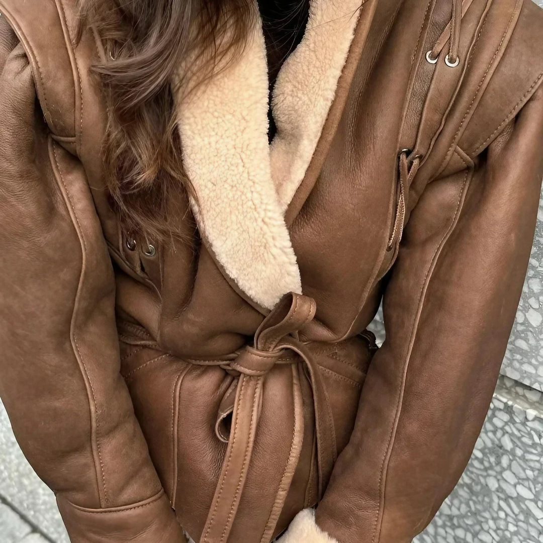 Warm Furry Leather Jacket