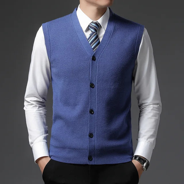 Solid Wool Knit Vest