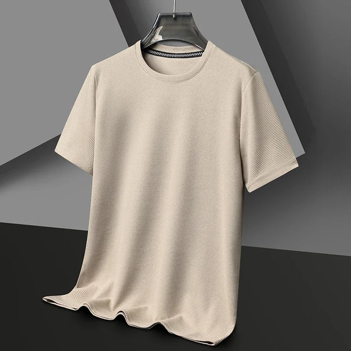 Lumiér Men's Waffle Round Neck Short Sleeve T-shirt