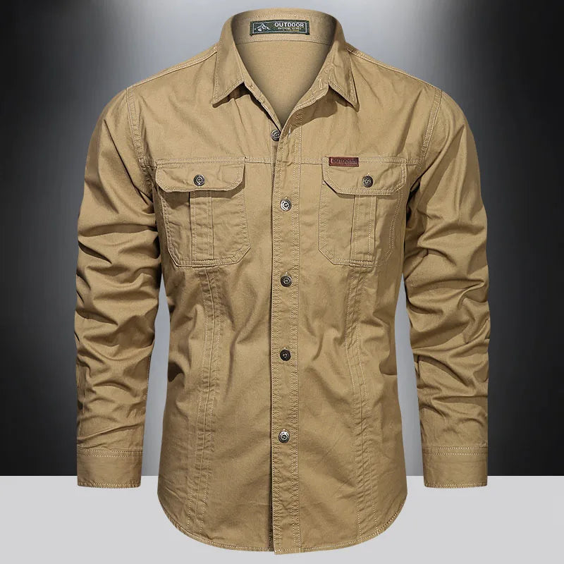 Military-Style Cotton Shirt