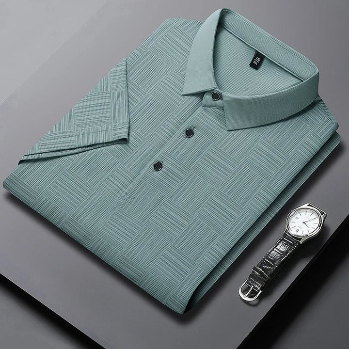 Kalvus Men's Business Casual Printed Polo Shirt